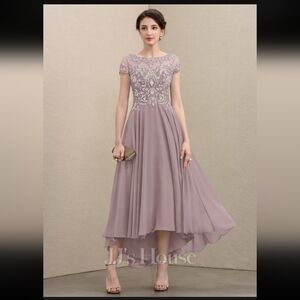 NEW JJ'S House A-line Asymmetrical Sz 12  Mother of the Bride Dress Purple